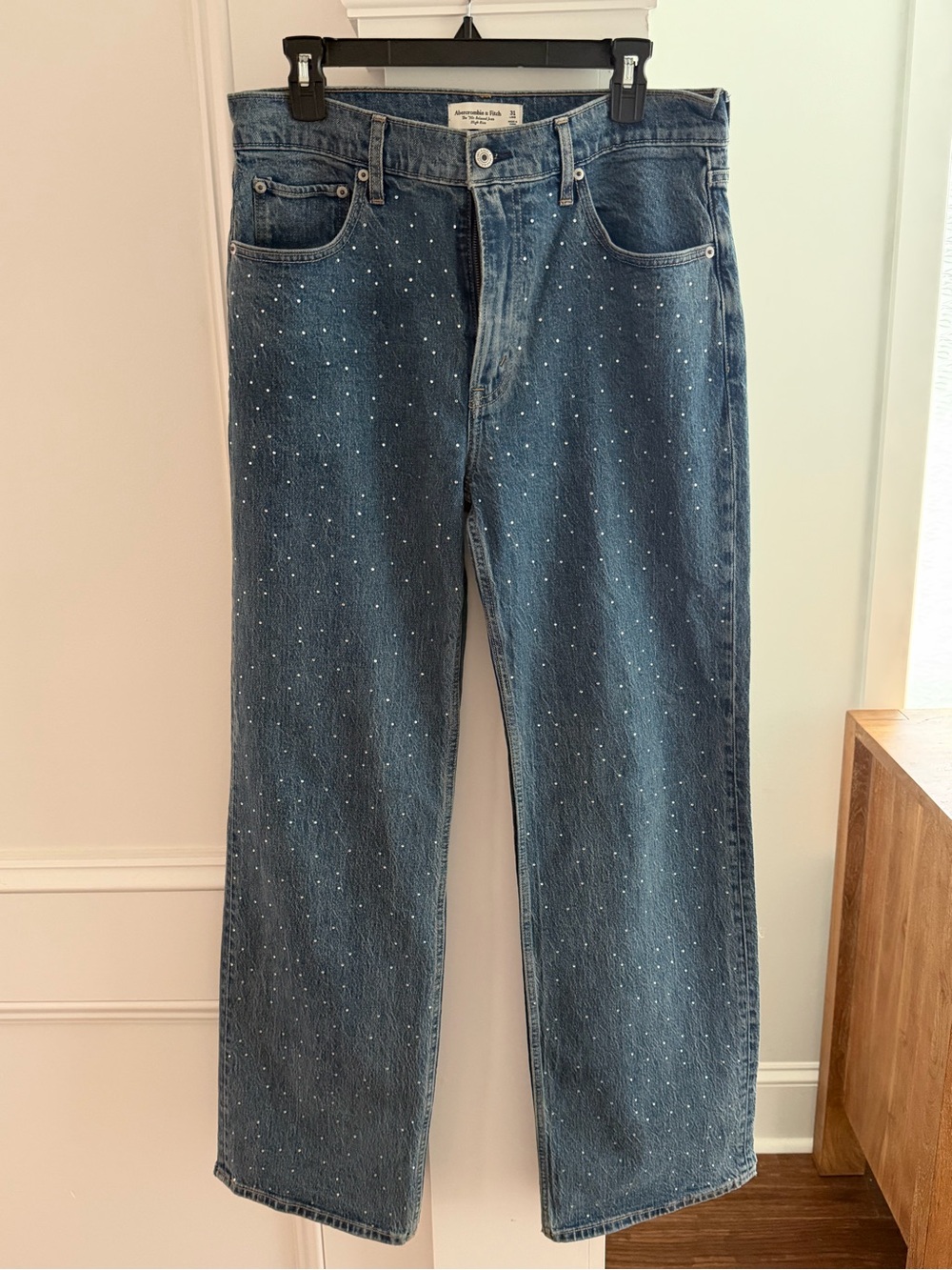 Bejeweled Abercrombie & Fitch Blue Straight Jeans